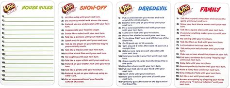 The UNO Dare Rules And Cards